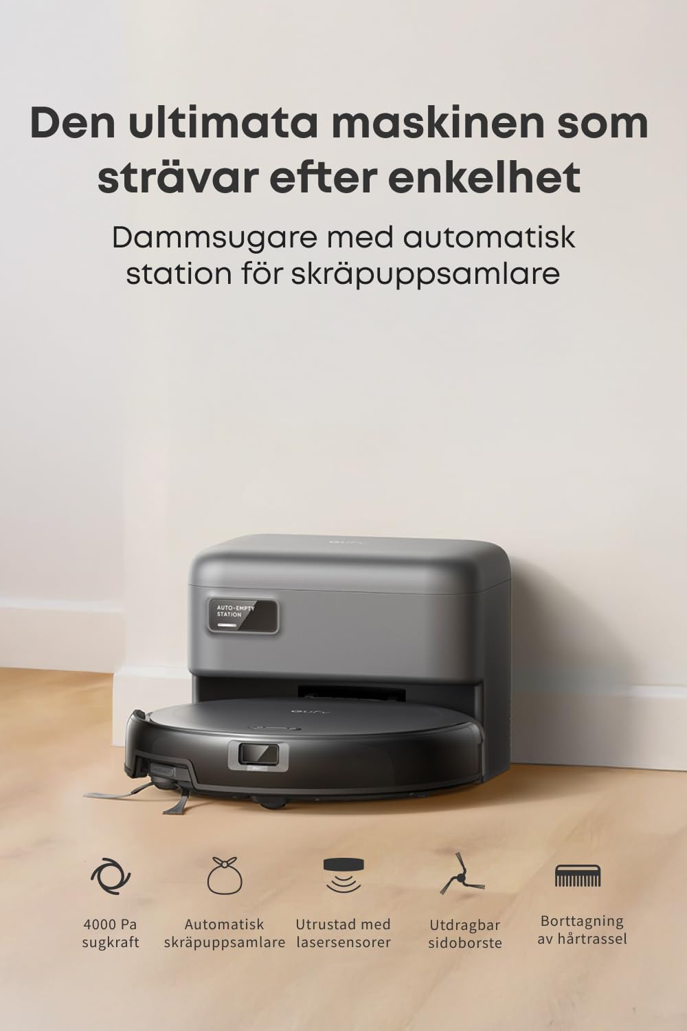 eufy C10 Robot Vacuum Cleaner with Automatic Suction Station, 7.3